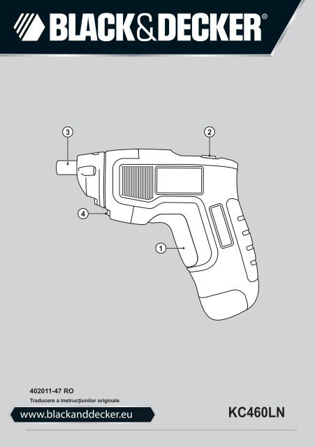 BlackandDecker Tournevis- Kc460ln - Type H1 - Instruction Manual (Roumanie)