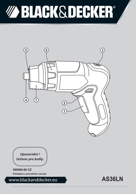 BlackandDecker Tournevis- As36ln - Type H2 - Instruction Manual (Tchèque)