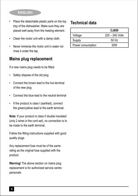 BlackandDecker Presse Fruits- Cj650(N) - Type 1 - Instruction Manual (MEA)