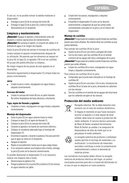 BlackandDecker Mixeur- Bs500 - Type 1 - Instruction Manual (Europ&eacute;en)