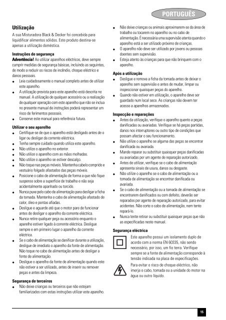 BlackandDecker Mixeur- Bs500 - Type 1 - Instruction Manual (Europ&eacute;en)