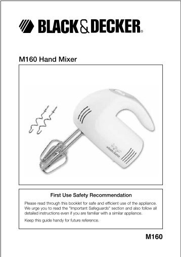 BlackandDecker Mixer- M160 - Type 1 - Instruction Manual (Anglaise - Arabe)