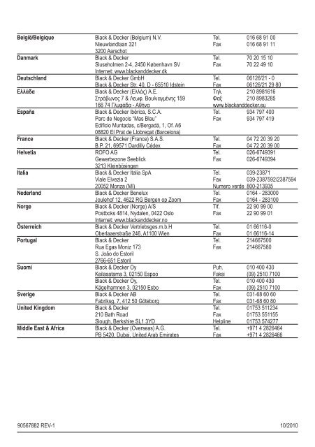 BlackandDecker Wet N'dry Vac- Wd9610 - Type H1 - Instruction Manual (Europ&eacute;en)