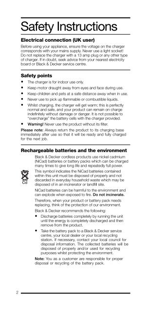 BlackandDecker Aspirateur Port S/f- Hc435 - Type 1 - Instruction Manual