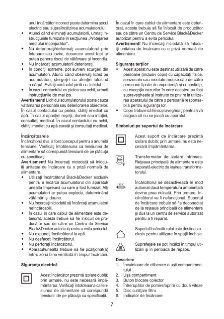 BlackandDecker Aspirateur Port S/f- Pv9605 - Type H2 - Instruction Manual (Roumanie)