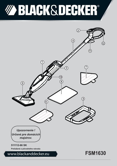 BlackandDecker Balai Laveur Vapeur- Fsm1630bl - Type 1 - Instruction Manual (Slovaque)