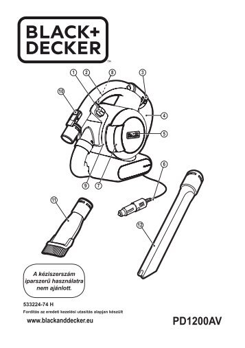 BlackandDecker Aspirateur Auto- Pd1200av - Type H1 - Instruction Manual (la Hongrie)