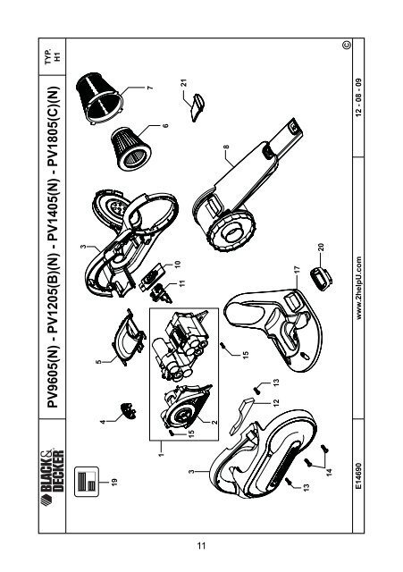 BlackandDecker Aspirateur Port S/f- Pv1405 - Type H1 - Instruction Manual (Tch&egrave;que)