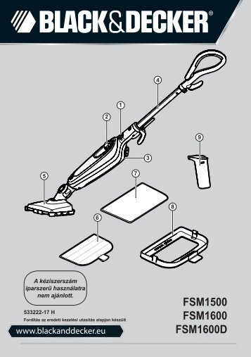 BlackandDecker Balai Laveur Vapeur- Fsm1600 - Type 1 - 2 - Instruction Manual (la Hongrie)