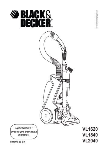 BlackandDecker Aspirateur- Vl1840 - Type 2 - Instruction Manual (Slovaque)