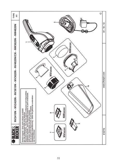 BlackandDecker Aspirateur Port S/f- Nv3620n - Type H1 - Instruction Manual (Tch&egrave;que)