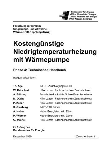 Kostengünstige Niedrigtemperaturheizung mit Wärmepumpe Phase 4