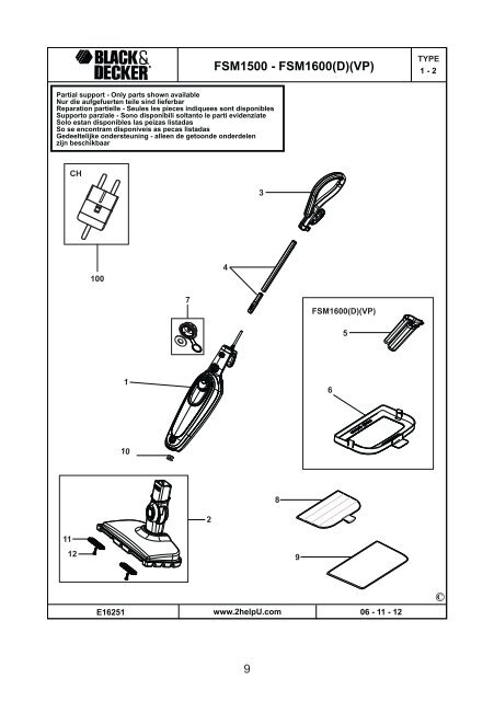 BlackandDecker Balai Laveur Vapeur- Fsm1500 - Type 1 - 2 - Instruction Manual (Roumanie)