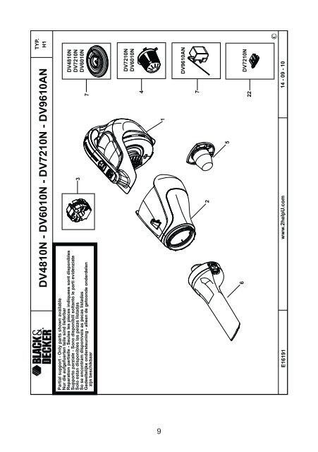 BlackandDecker Aspirateur Port S/f- Dv1210n - Type H1 - Instruction Manual (Tch&egrave;que)