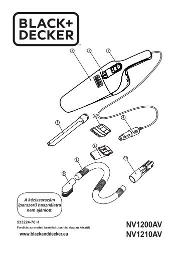 BlackandDecker Aspirateur Auto- Nv1200av - Type H1 - Instruction Manual (la Hongrie)