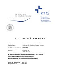 K T Q - Q U A L I T Ä T S B E R I C H T - Katholisches Klinikum Bochum