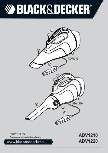 BlackandDecker Aspirateur Auto- Adv1220 - Type H1 - Instruction Manual (Roumanie)