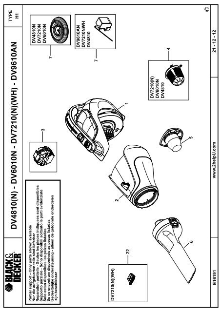 BlackandDecker Aspirateur Port S/f- Dv9610an - Type H1 - Instruction Manual (Anglaise)