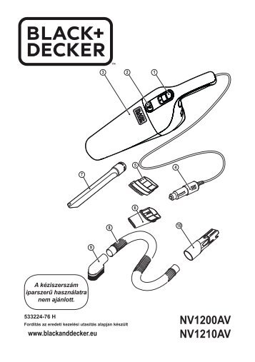 BlackandDecker Aspirateur Auto- Nv1210av - Type H1 - Instruction Manual (la Hongrie)