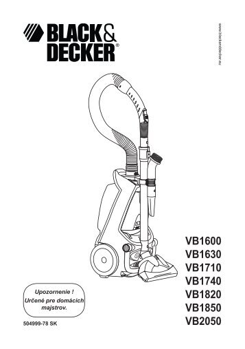 BlackandDecker Aspirateur- Vb1850 - Type 3 - Instruction Manual (Slovaque)