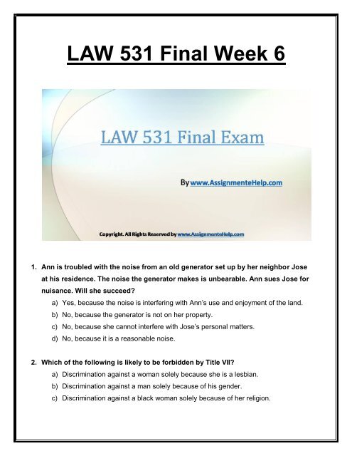 business law final exam essay questions