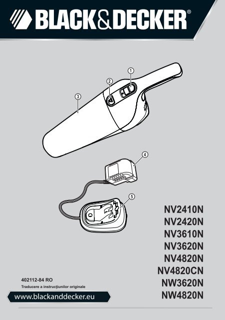 BlackandDecker Aspirateur Port S/f- Nv4820cn - Type H1 - Instruction Manual (Roumanie)