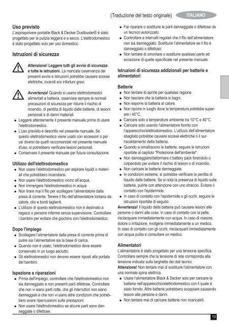 BlackandDecker Aspirateur Port S/f- Dv9610n - Type H1 - Instruction Manual (Europ&eacute;en)