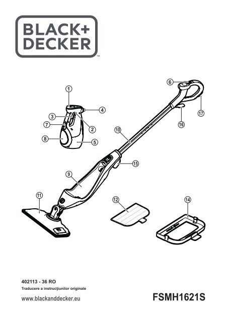 BlackandDecker Balai Laveur Vapeur- Fsmh1621 - Type 1 - Instruction Manual (Roumanie)