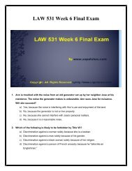 Business LAW 531 Week 6 Final Exam UOP HomeWork Tutorial