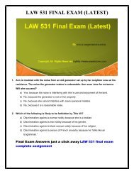 LAW 531 Final Exam 30 Questions with Answers