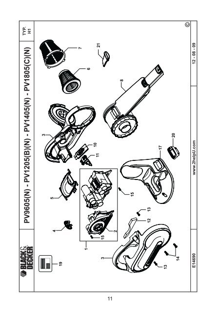 BlackandDecker Aspirateur Port S/f- Pv9605 - Type H1 - Instruction Manual (Pologne)