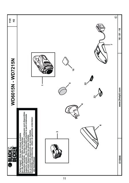 BlackandDecker Wet N'dry Vac- Wd6015n - Type H2 - Instruction Manual (Pologne)