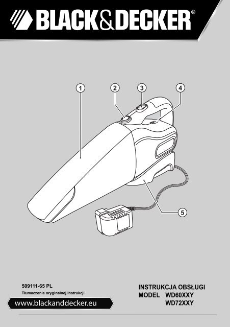 BlackandDecker Wet N'dry Vac- Wd7215 - Type H2 - Instruction Manual (Pologne)