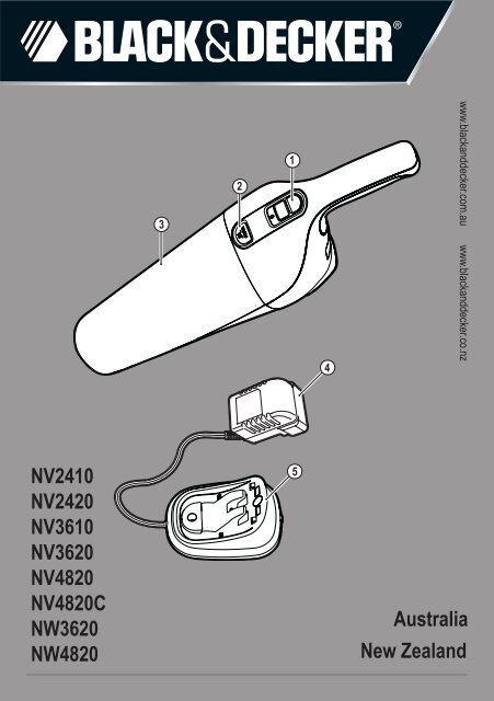 BlackandDecker Wet N'dry Vac- Nw4820n - Type H1 - Instruction Manual  (Australie Nouvelle-Z&amp;eacute;lande)