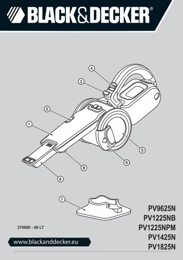 BlackandDecker Aspirateur Port S/f- Pv1225n - Type H1 - Instruction Manual (Lituanie)