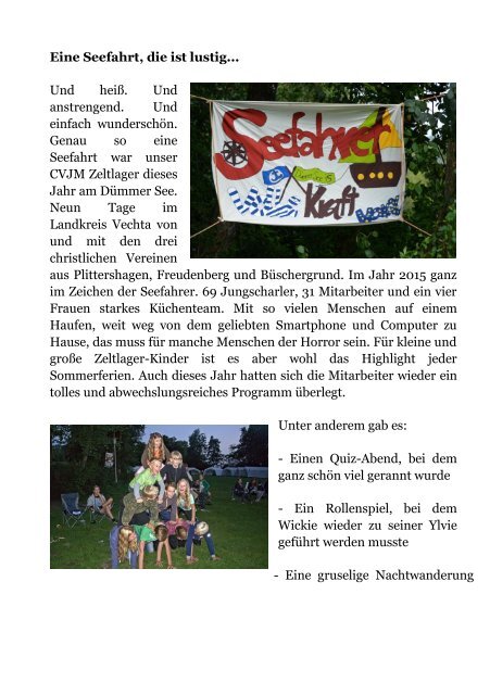 CVJM Jahresberichtsheft komplett