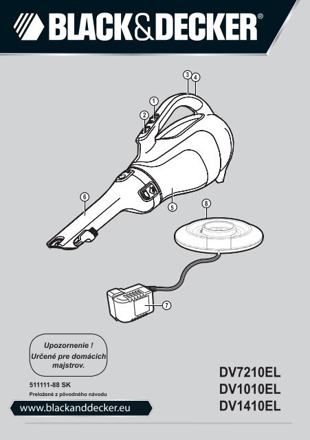 BlackandDecker Aspirateur Port S/f- Dv1410el - Type H1 - Instruction Manual (Slovaque)