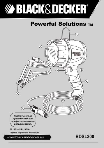 BlackandDecker Phare Auto- Bdsl300 - Type 1 - Instruction Manual (Russie - Ukraine)