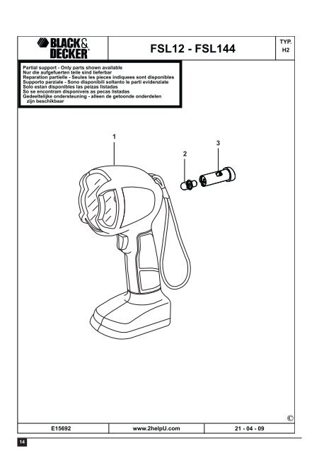 BlackandDecker Lampe- Fsl144 - Type H2 - Instruction Manual (la Hongrie)