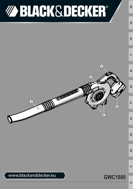 BlackandDecker Aspirateur Soufflant- Gwc1800 - Type H1 - Instruction Manual (Europ&eacute;en)