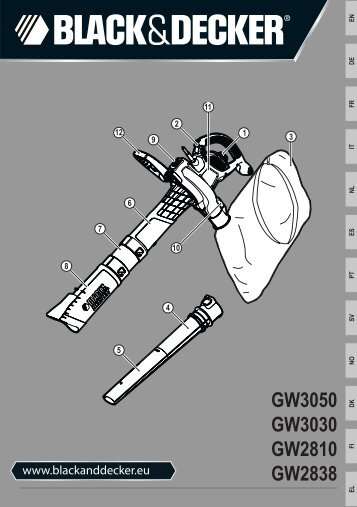 BlackandDecker Aspirateur Soufflant- Gw2838 - Type 1 - Instruction Manual (EuropÃ©en)