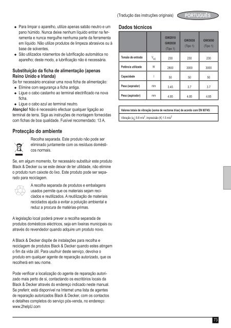 BlackandDecker Aspirateur Soufflant- Gw2838 - Type 1 - Instruction Manual (Europ&eacute;en)