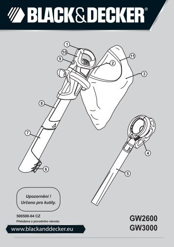 BlackandDecker Aspirateur Soufflant- Gw2600 - Type 5 - Instruction Manual (TchÃ¨que)
