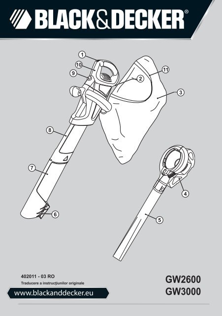 BlackandDecker Aspirateur Soufflant- Gw2600 - Type 5 - Instruction Manual (Roumanie)