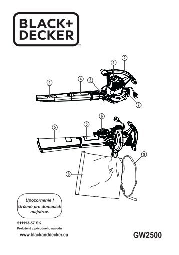 BlackandDecker Aspirateur Soufflant- Gw2500 - Type 1 - Instruction Manual (Slovaque)