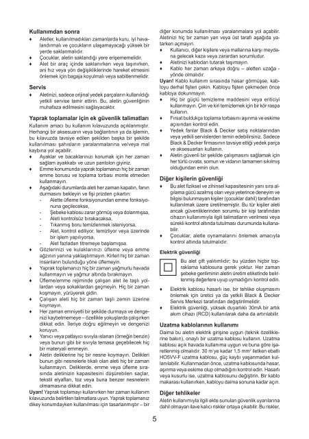 BlackandDecker Souffleur- Gw3000 - Type 4 - Instruction Manual (Turque)