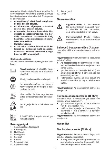 BlackandDecker Aspirateur Soufflant- Gw2600 - Type 6 - Instruction Manual (la Hongrie)