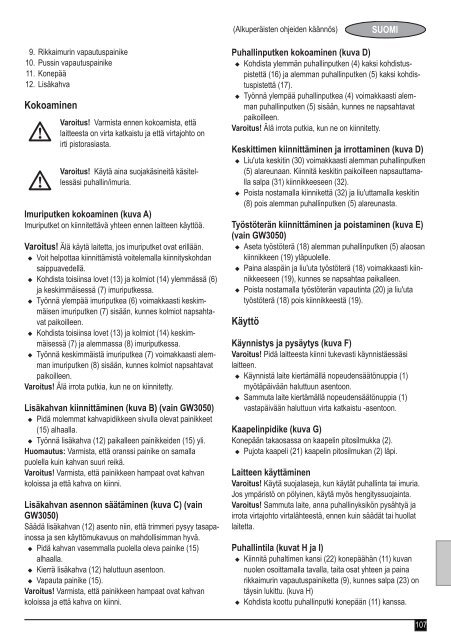 BlackandDecker Aspirateur Soufflant- Gw2810 - Type 1 - Instruction Manual (Europ&eacute;en)