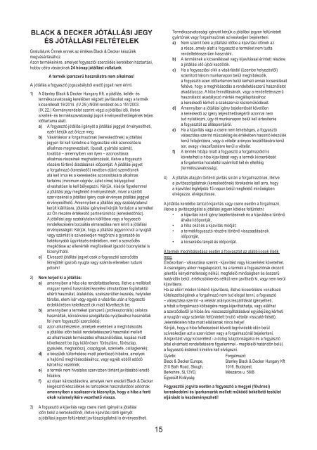 BlackandDecker Aspirateur Soufflant- Gw2810 - Type 1 - Instruction Manual (la Hongrie)
