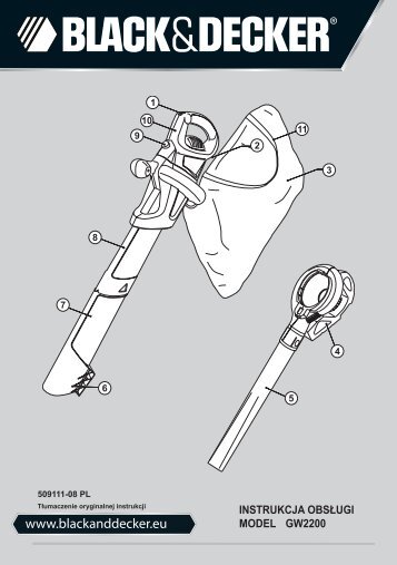 BlackandDecker Aspirateur Soufflant- Gw2200 - Type 1 - Instruction Manual (Pologne)